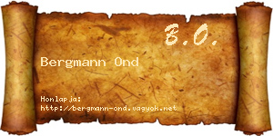 Bergmann Ond névjegykártya